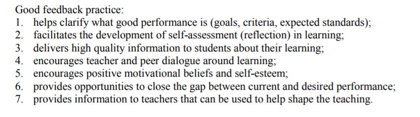 Seven  principles of good feedback #teaching #dee2017 
https://t.co/8zwaEqlAZR https://t.co/zodB0nApUb